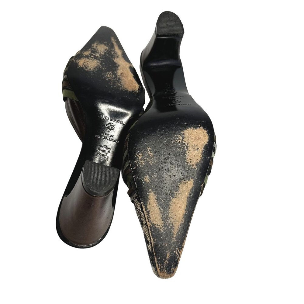 Olivia Rose Tal Black and Green Lace Mules - Picture 10 of 11